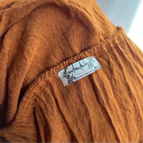 Free People Shake It Up Dress xs Burnt Orange Gold Intimately - Picture 4 of 6
